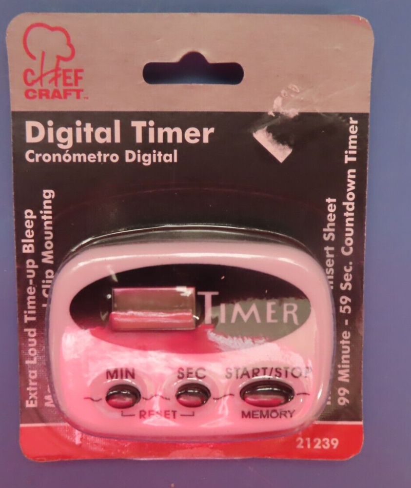 Chef Craft Digital Timer Extra Loud 99 minute 59 sec. # 21239 NEW