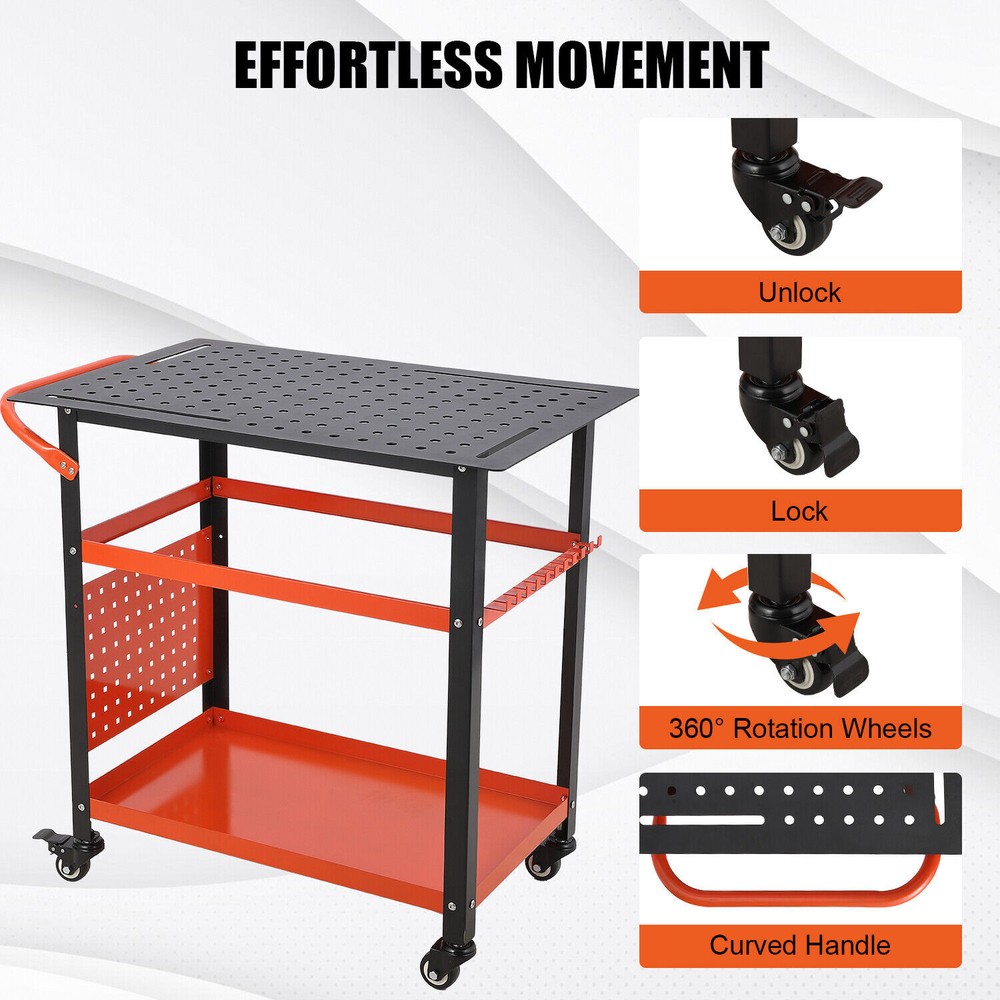 Welding Table 1200lbs Loading Capacity Steel Welding Workbench 36'' x 24''