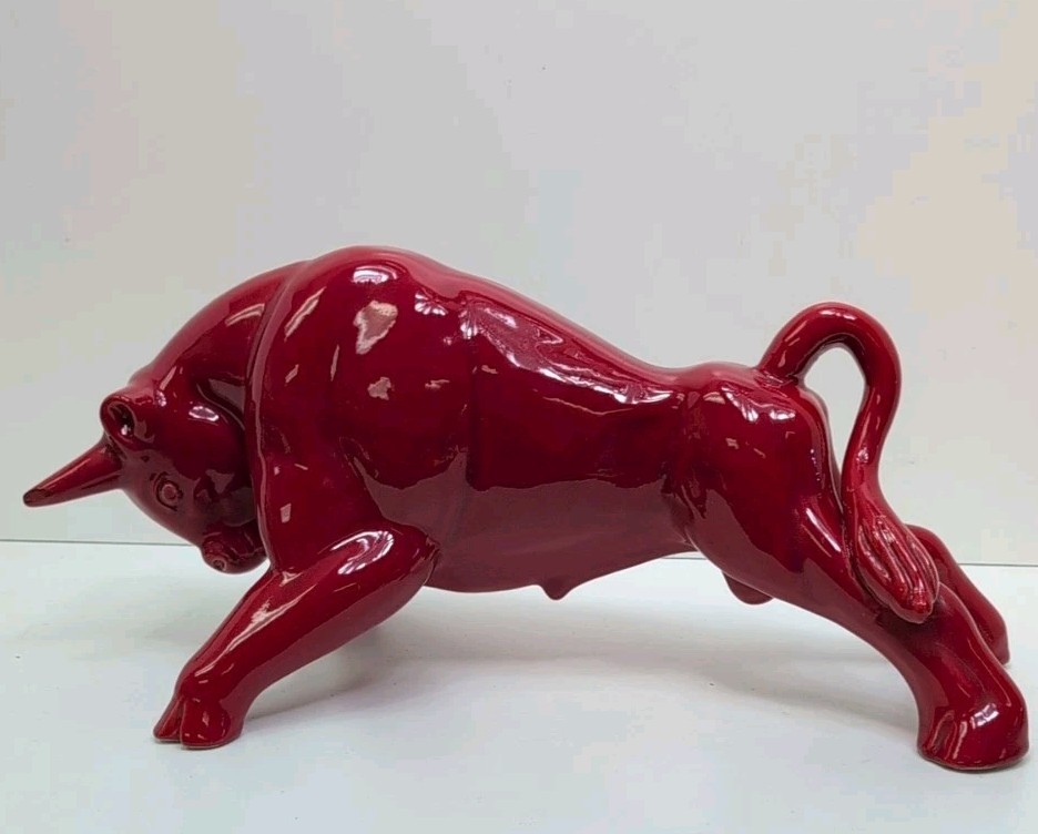 Toro Royal Haeger Red Ceramic Bull Sculpture MCM Eric Olsen FREE SHIPPING!