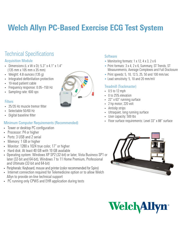 Welch Allyn CardioPerfect Digital Stress Test System w/ Software & Accessories