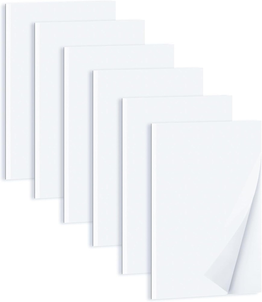 6 Pack 4x6 Blank Memo Note Pads 50 Sheets Small Scratch Pads for Writing