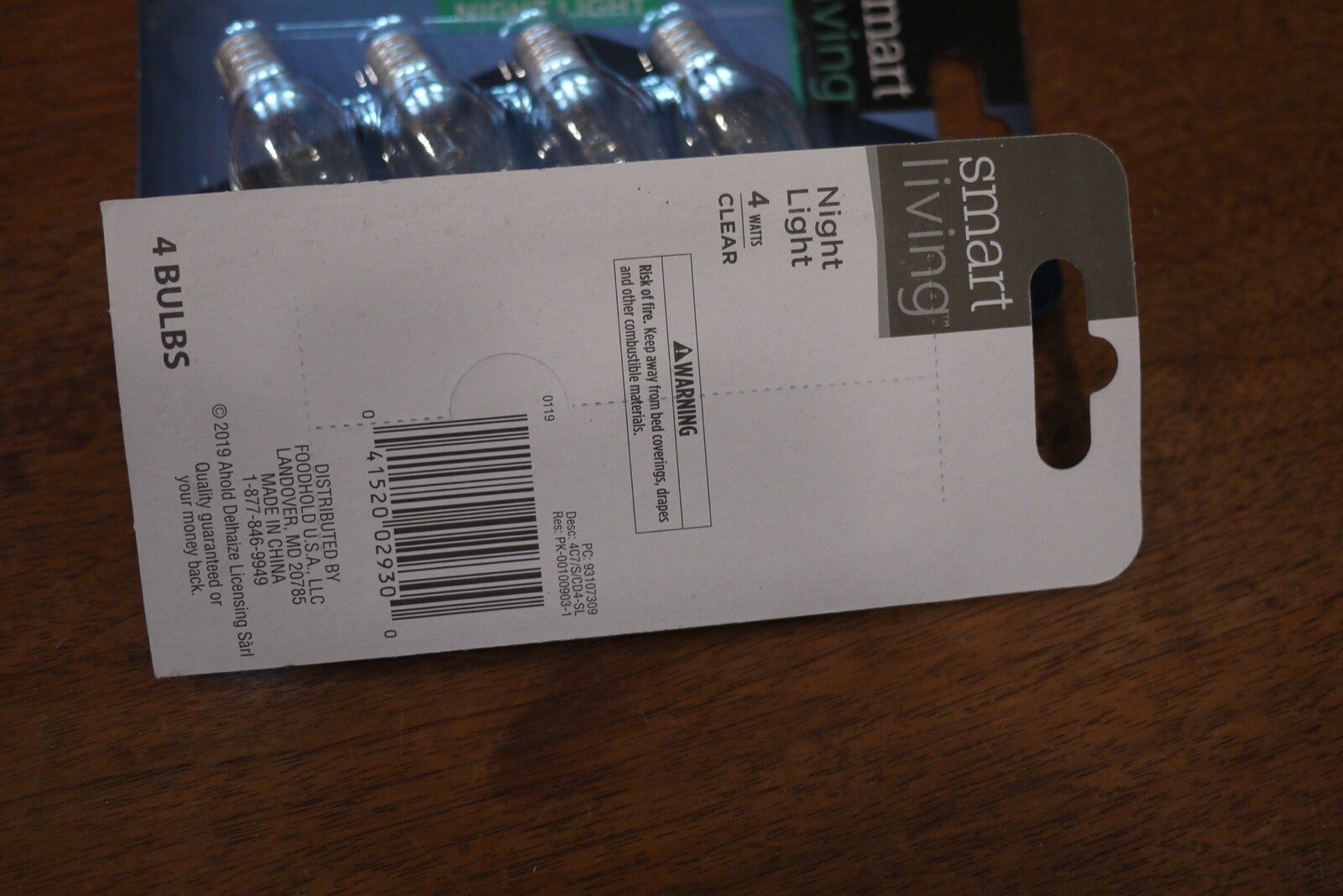 8 CLEAR NIGHT LIGHT BULBS (4 WATTS) // SMART LIVING Candelabra Base