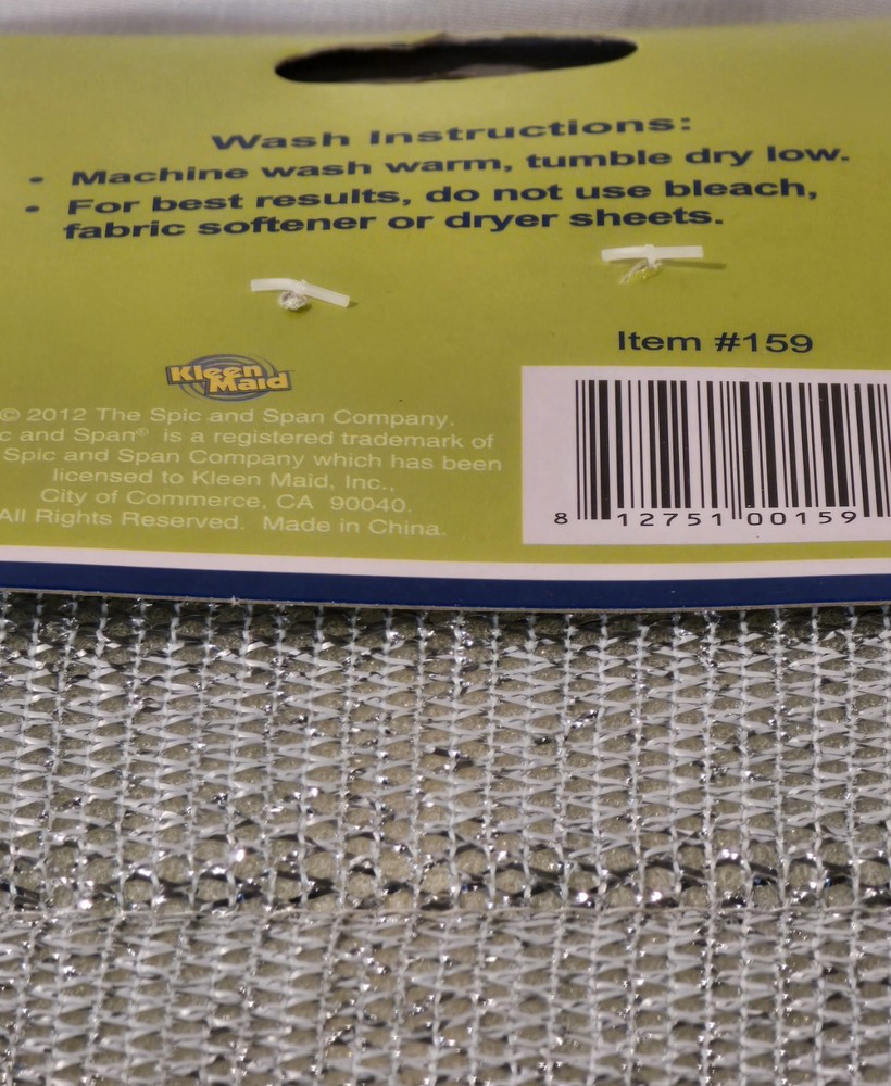 2012 Spic & Span Premium Two-Sided Microfiber Scrubbing Pad-1 Pack-New