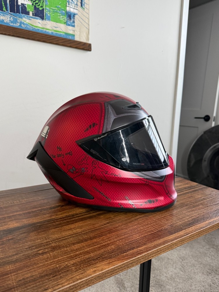 Ruroc Deadpool Helmet Limited Edition + Extra Visor + Shockwave Bluetooth DOT