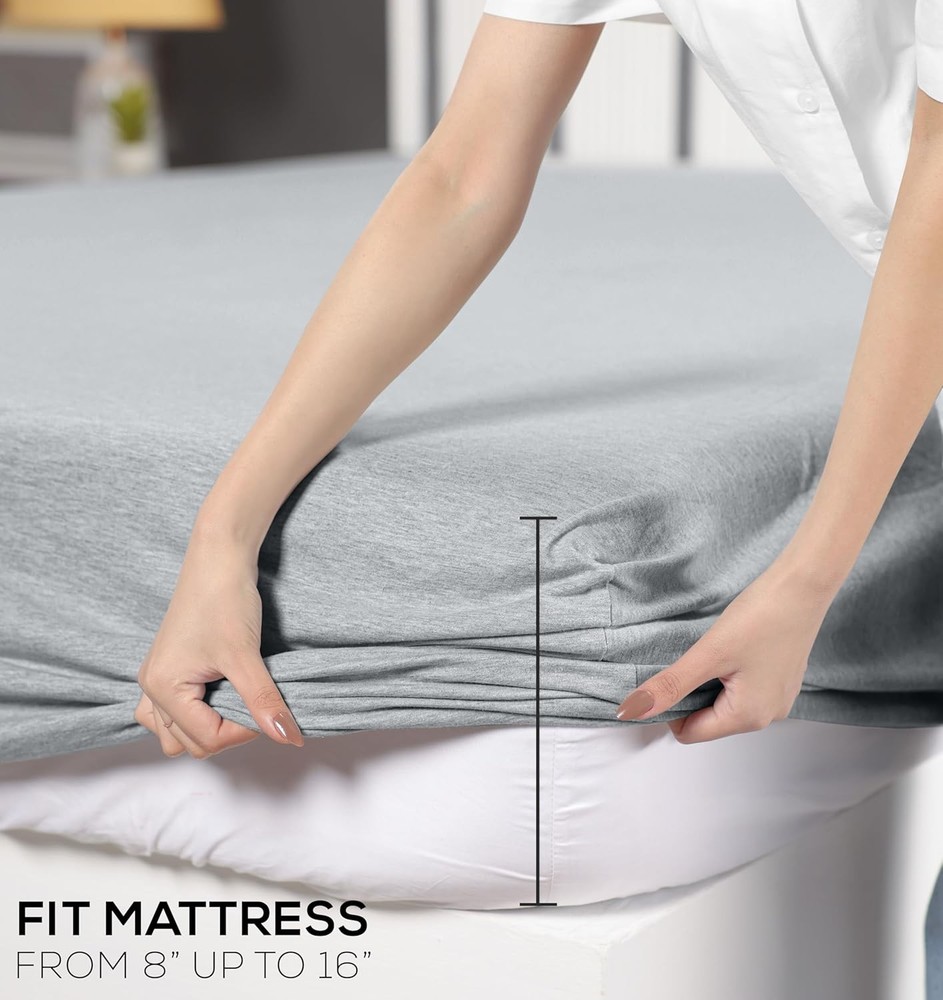 Utopia Bedding Queen Sheet Set - Jersey Knit Sheets 4 Piece – Cotton