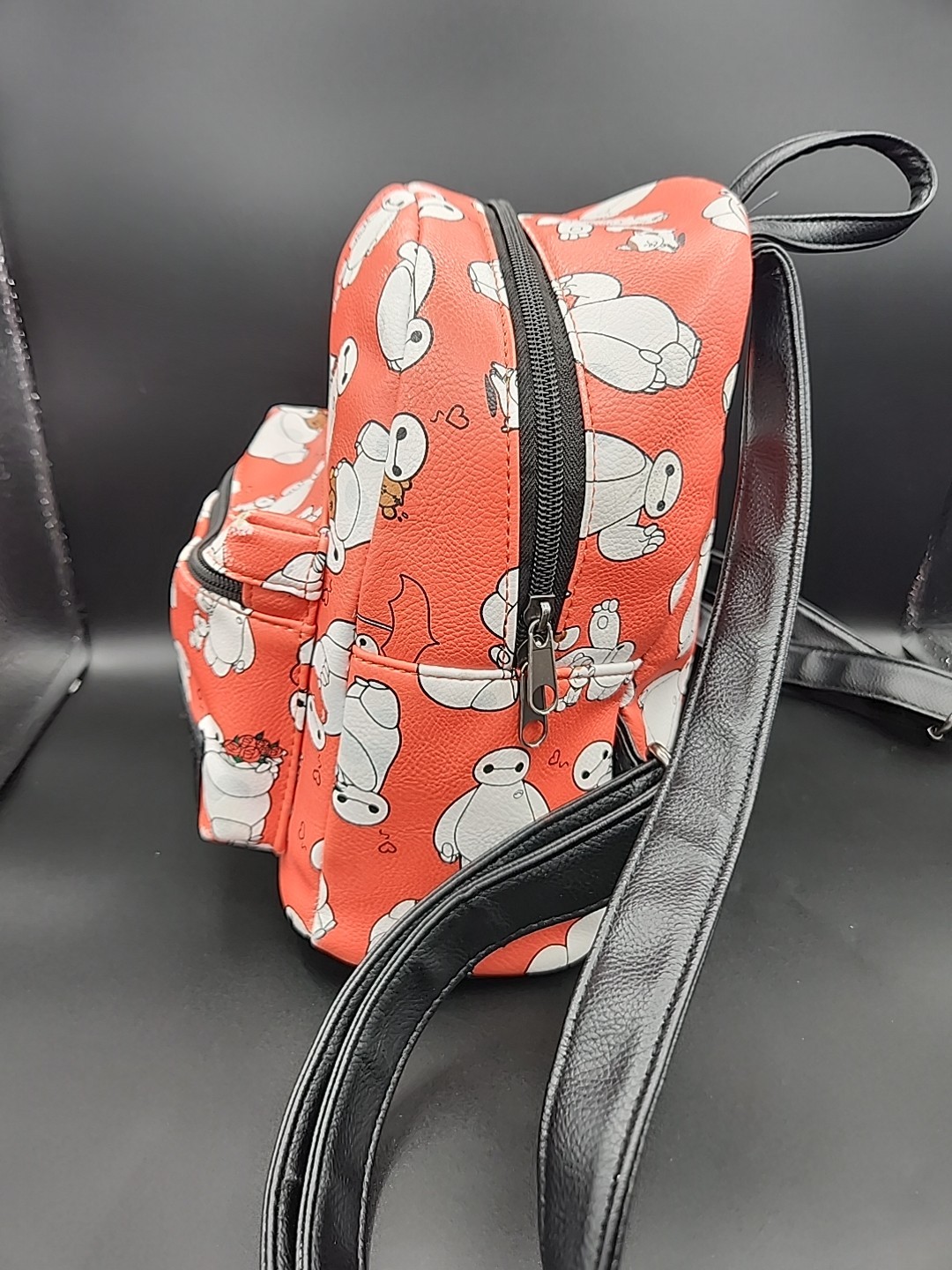 Loungefly Big Hero 6 Baymax All Over Mini Backpack Disney Red Some Wear See Pics