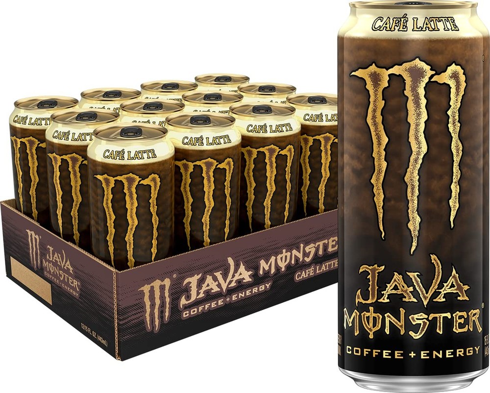 Java Monster Café Latte Coffee + Energy Drink 15oz Caffeine Boost - Free P&P