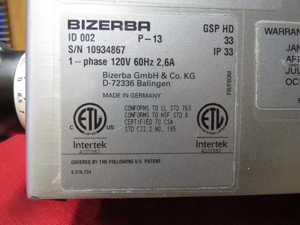 Bizerba GSP HD Meat Slicer Support Arm Base, #30373131302