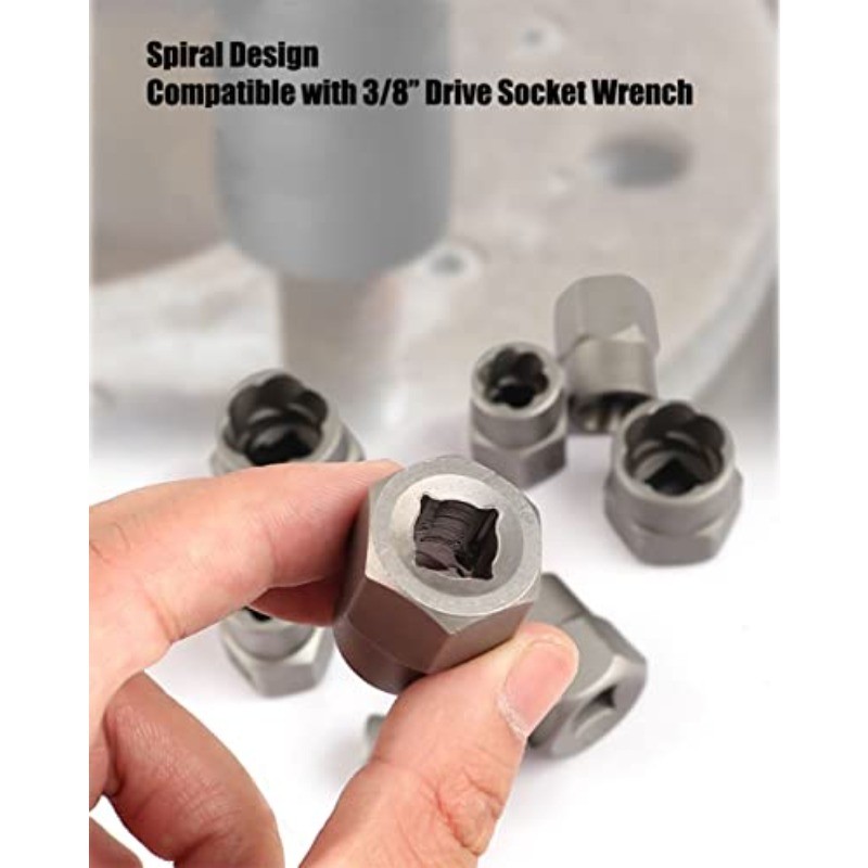 14pc Impact Bolt & Nut Remover Set 3/8" Drive Bolt Extractor Tool Kit With Case