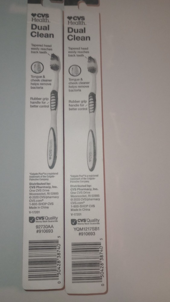 2 CVS Soft Dual Clean Soft Bristle Toothbrush