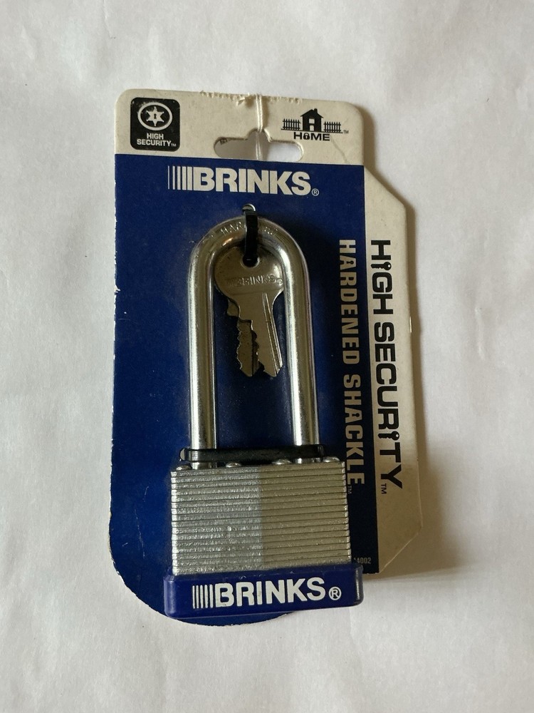 Brinks High Security Padlock with Keys – Hardened Shackle – New in Package