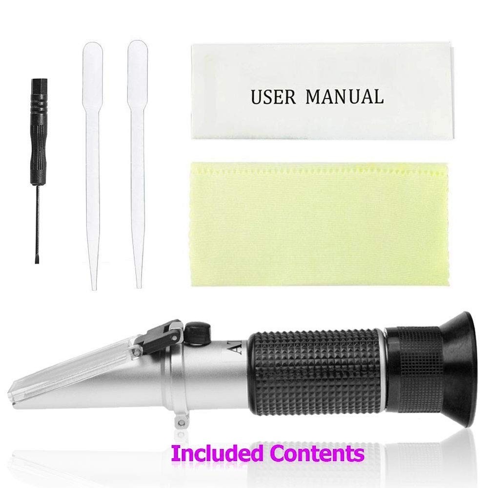 Brix Refractometer with ATC for Wine Beer Juice Homebrew 0-32% Brix