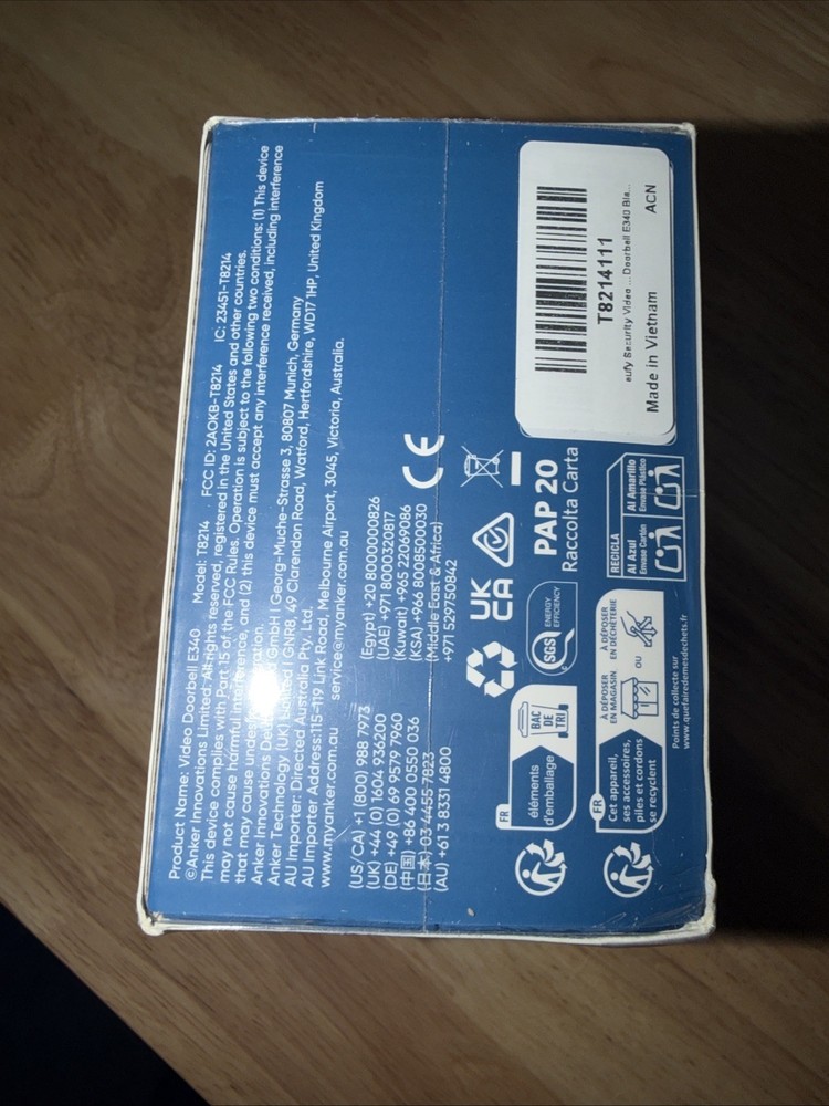 eufy Security E340 Video Smart Doorbell - Black (T8214111)