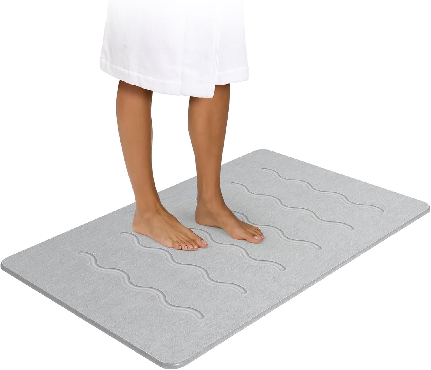 Large Stone Bath Mat, 32''x20'' Non-Slip Diatomaceous Earth Stone Quick Drying
