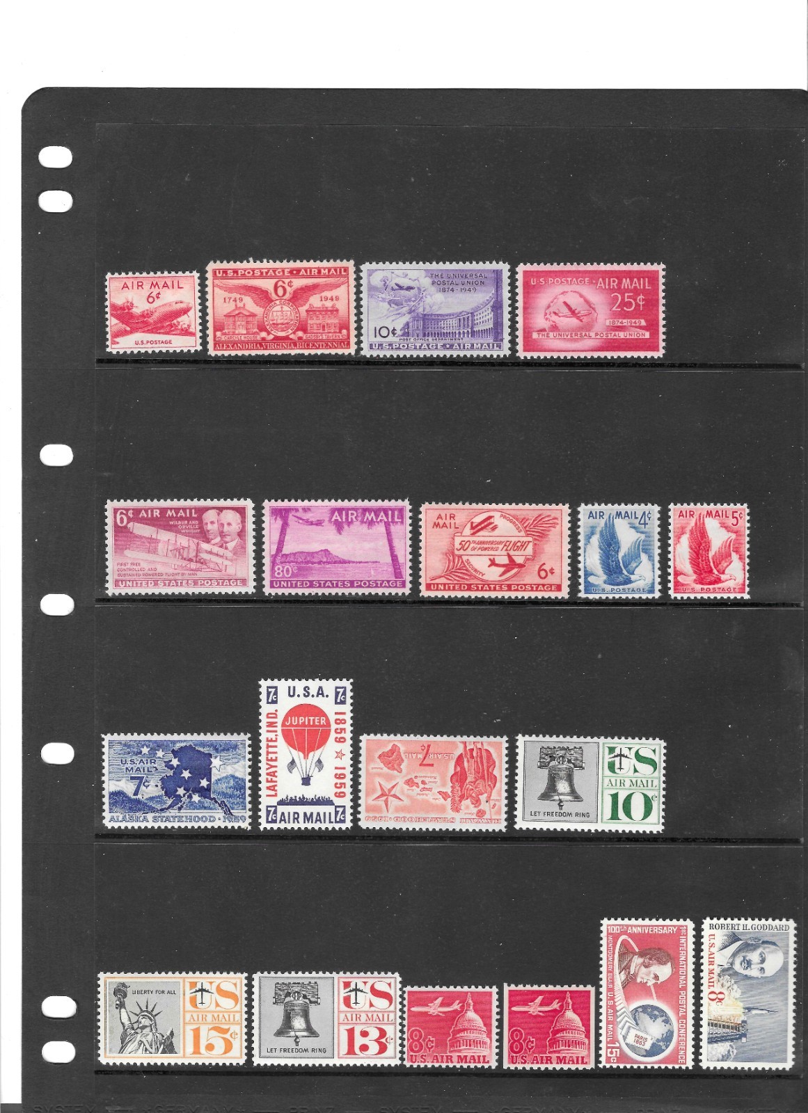 US Scott C7 - C69 Mint w/OG US Airmail Collection (45 Stamps) ALL DIFFERENT!
