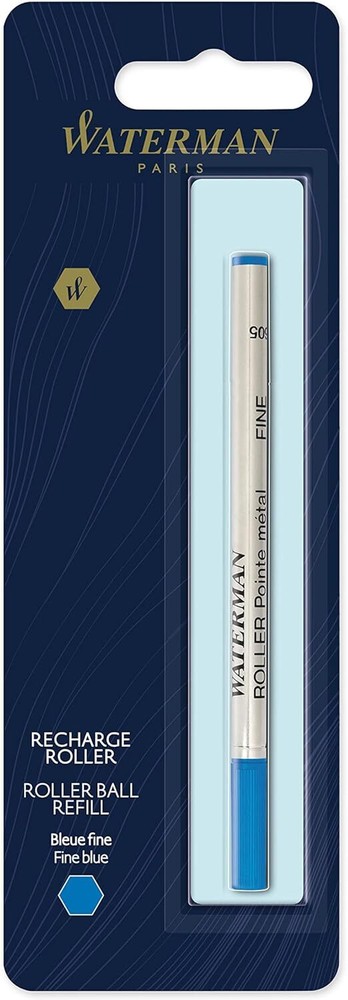 Waterman Rollerball Pen Refill, Fine Tip with Blue Ink, 1 Count