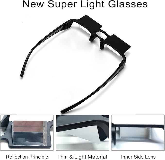 Upgraded Reading Glasses for Lying Down, Bed Light Periscope Design NEW
