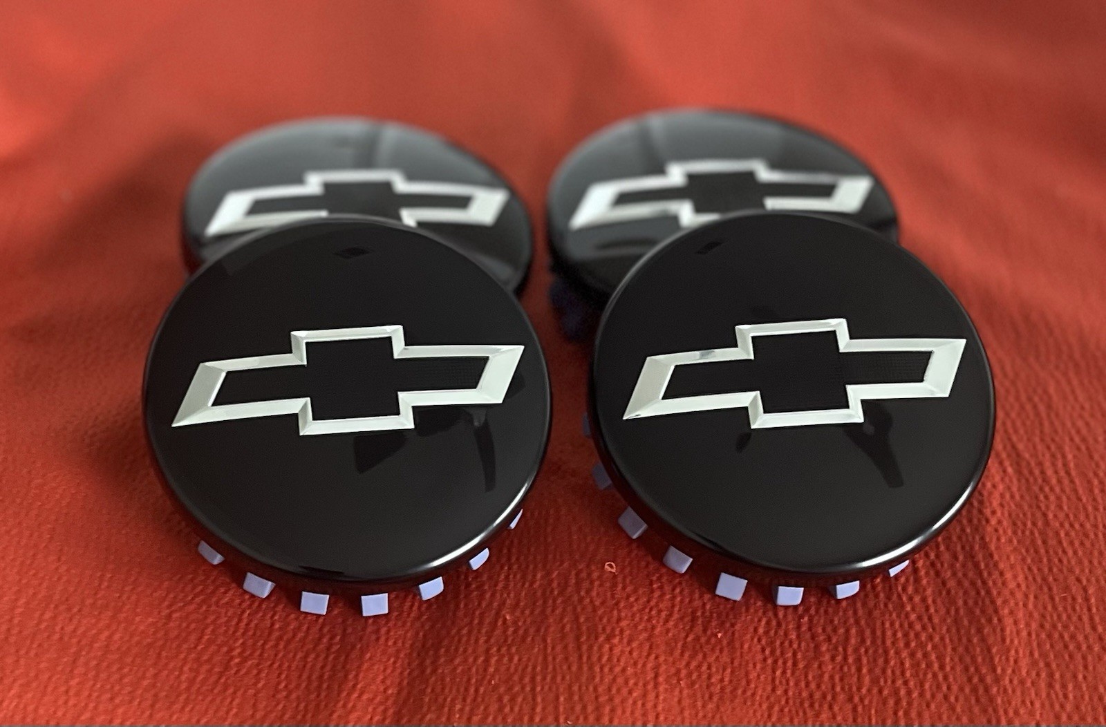 4x 83mm Gloss Black Silver Wheel Center Caps Fits Chevy Silverado Suburban Tahoe