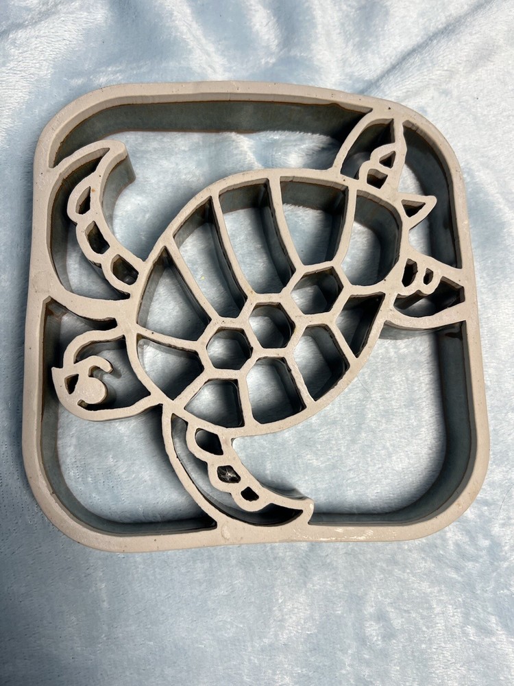 Square Turtle Trivet Stoneware/Ceramic Sea Life