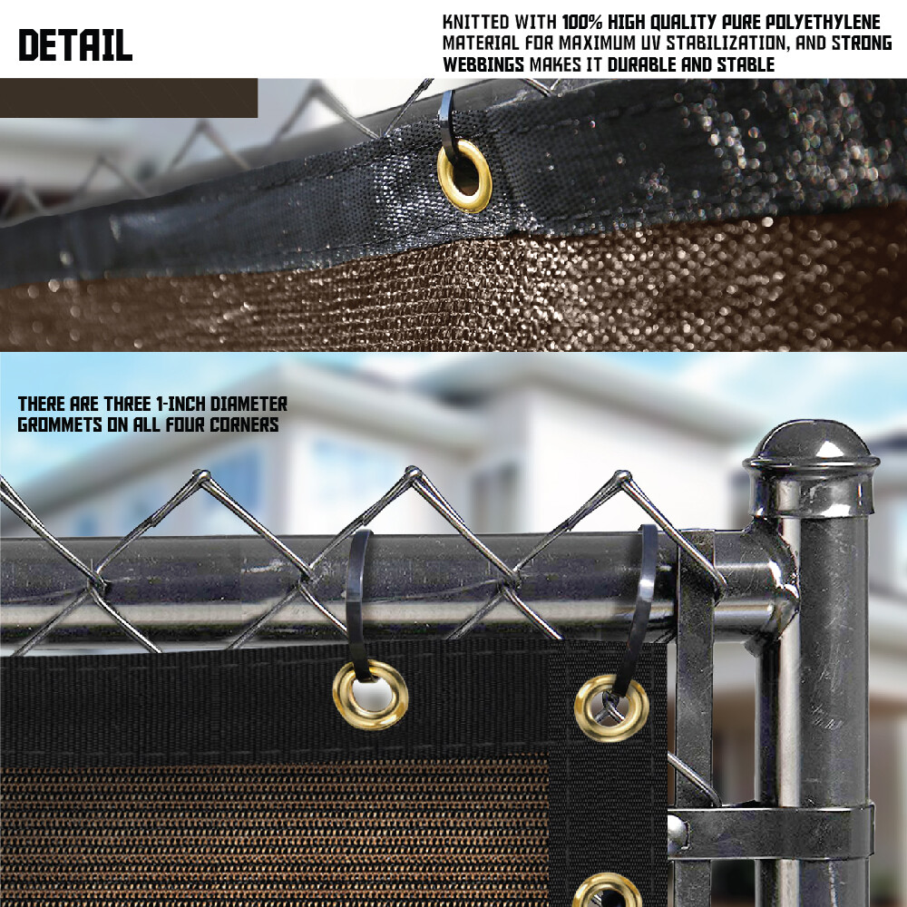 6ft Privacy Screen Fence Heavy Duty Brown Mesh Shade Net Cover Wall Garden Yard