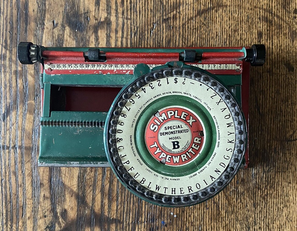 Antique Simplex Special Demonstrated Model B Typewriter Original Box