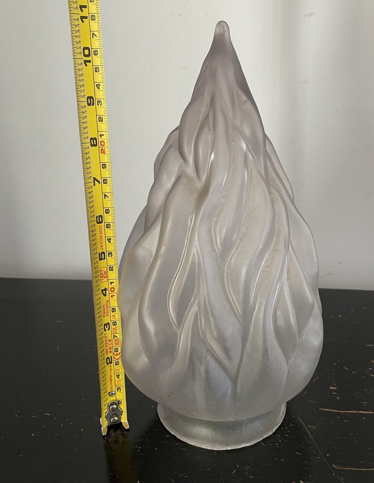 Art Deco French Ceiling Light With Hand Blown Flame Shade And Brass Fitting