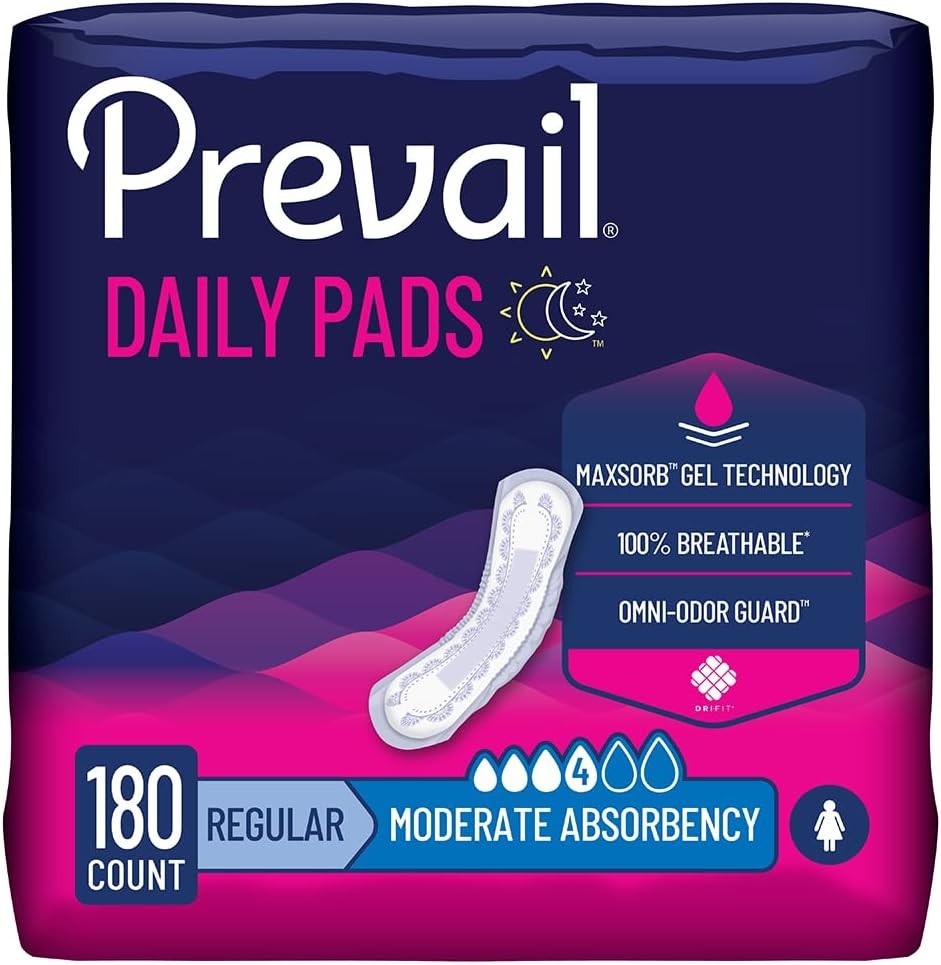 Incontinence Bladder Control Pads for Women, Moderate Absorbency,