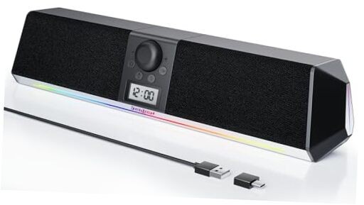 R80 Bluetooth Computer Speakers, USB Plug & Play PC Speakers with Black