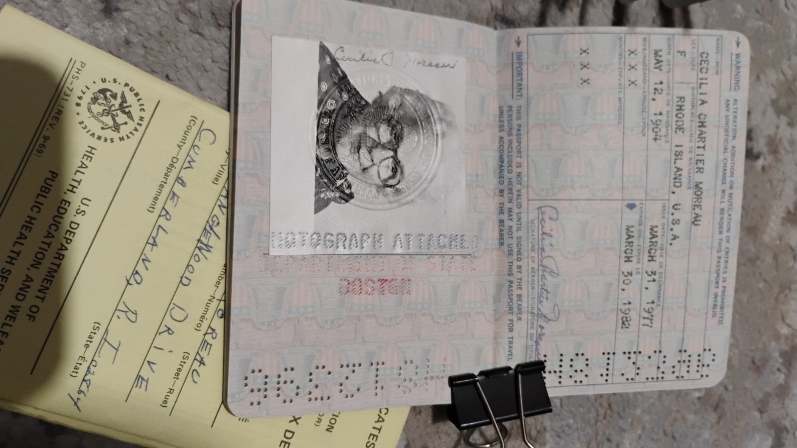 VINTAGE PASSPORT USA 1971 1977LOT OF 3