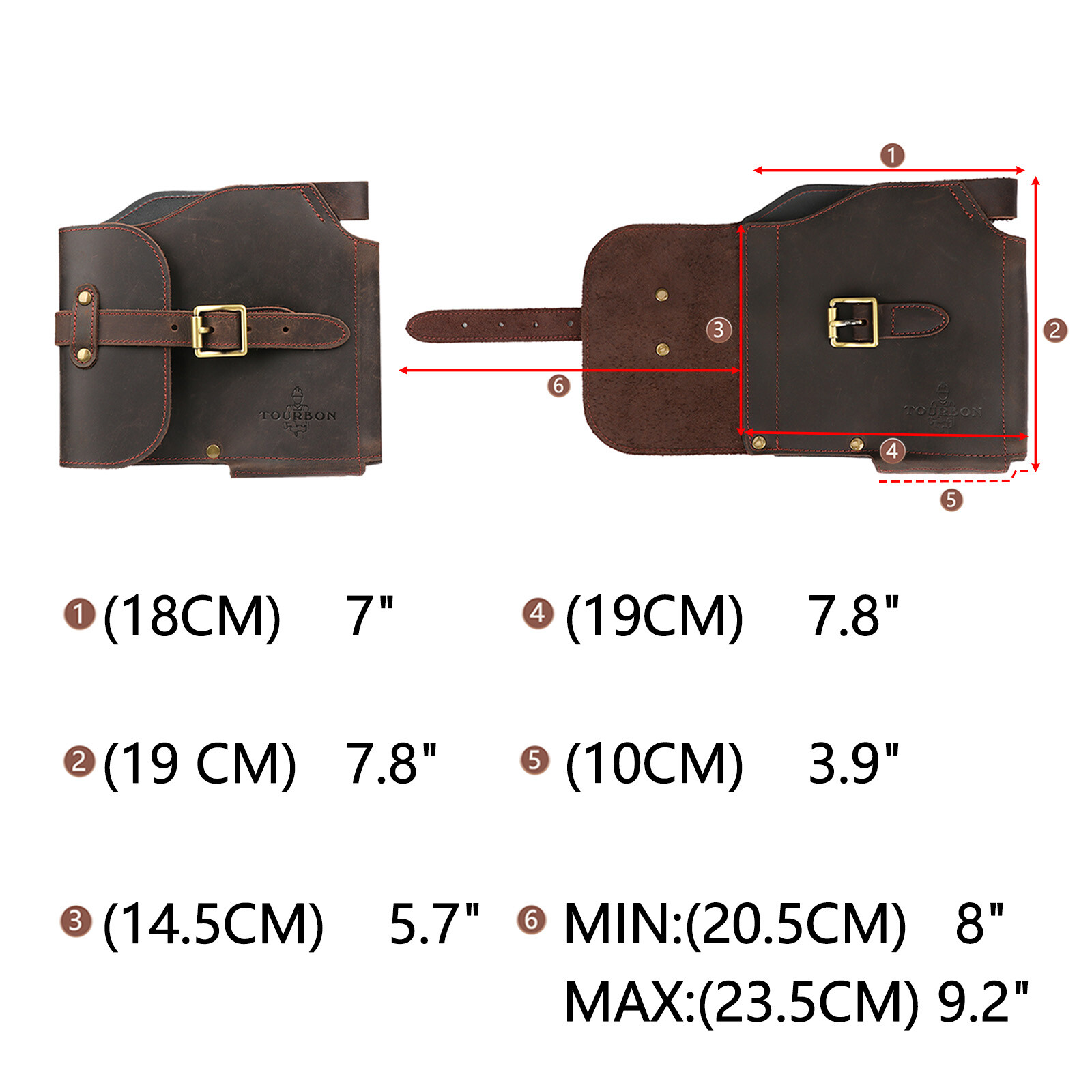 TOURBON Leather Logging Belt Kits Felling Tools Carry Suspenders Adjustable Gift