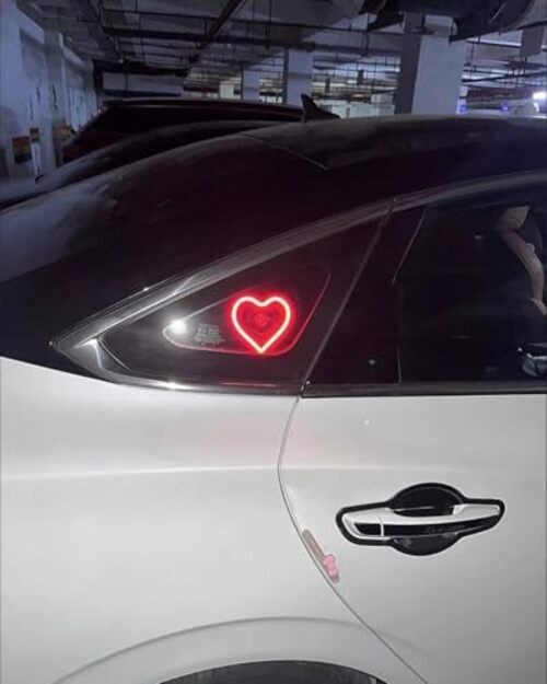 Car LED Ambient Light, Triangle or Back Window Light, Red Heart Pattern