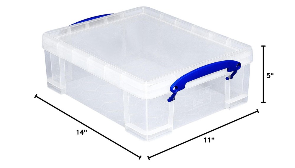 Really Useful Box 2 Pack Storage Bins, Clear Plastic Stackable Organizing Tot...