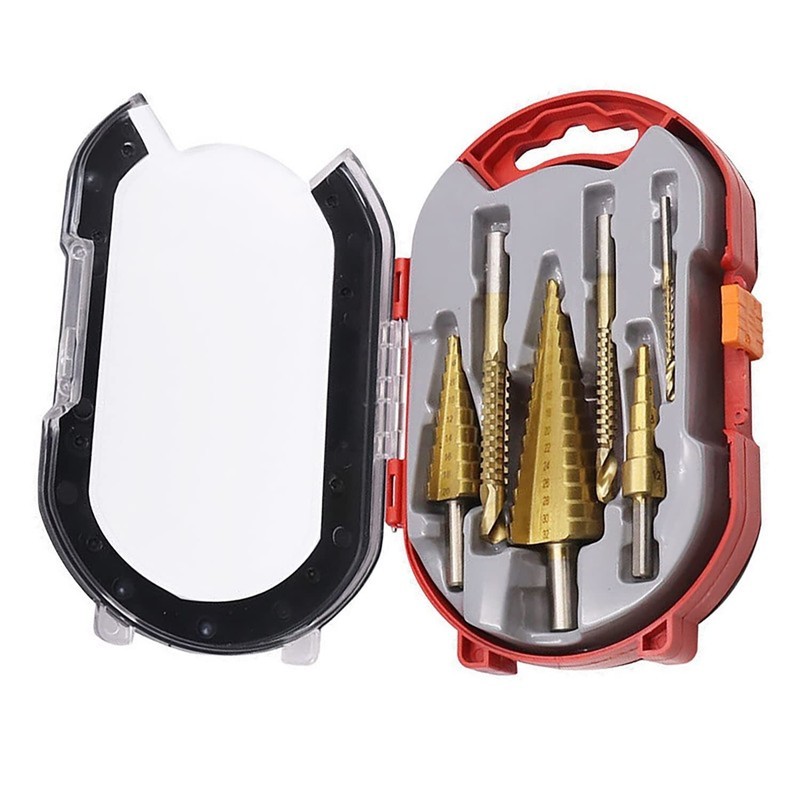 6PCS/Set Step Drill Bit Set Titanium Nitride Coated Quick Change 1/4 Shank
