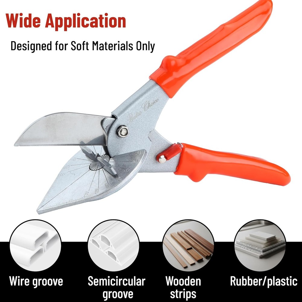 Multi Angle Miter Shears, Adjustable at 45 To 135° Safety Lock Cutting Tool