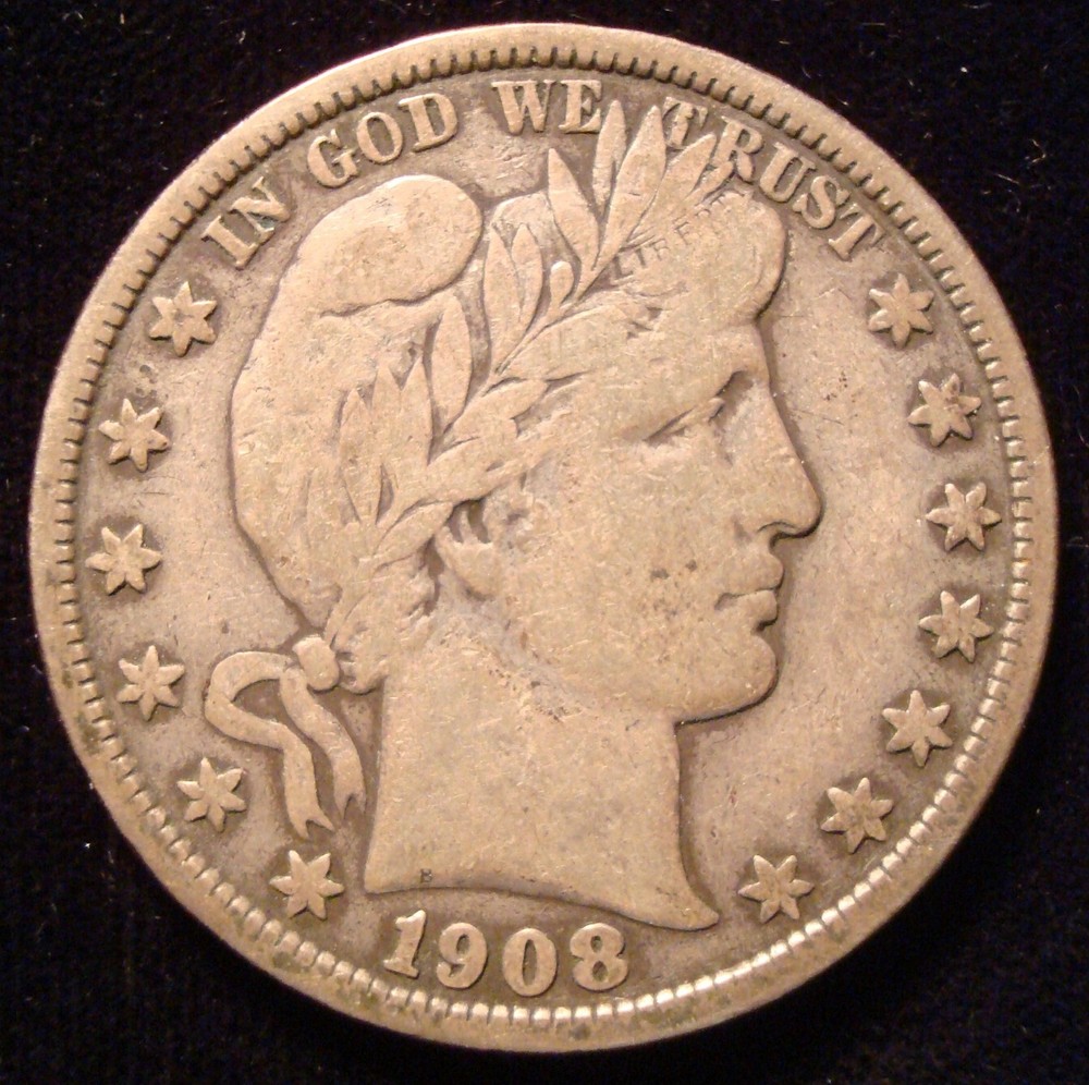 1908-D Barber Half dollar