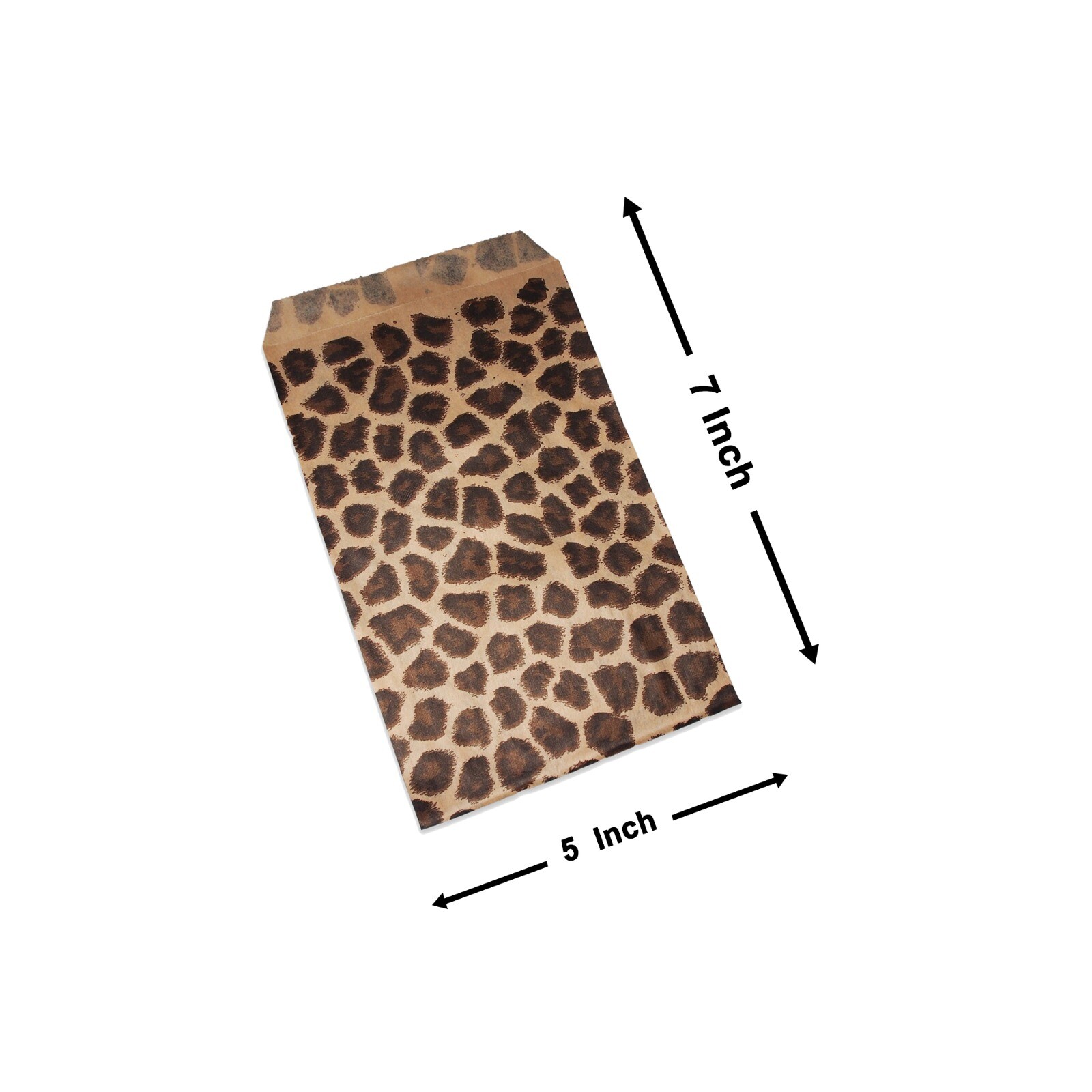 Leopard Print Flat Paper Bags Cheetah Gift Wedding Candy Party Jewelry 100 Pcs