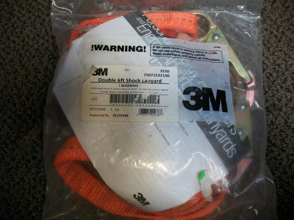 Double 6Ft Shock Lanyard 3M 3550 Nib