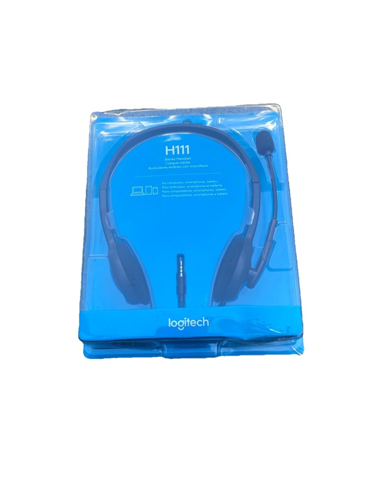 Logitech H111 Stereo Headset Rotating Microphone Adjustable Headband