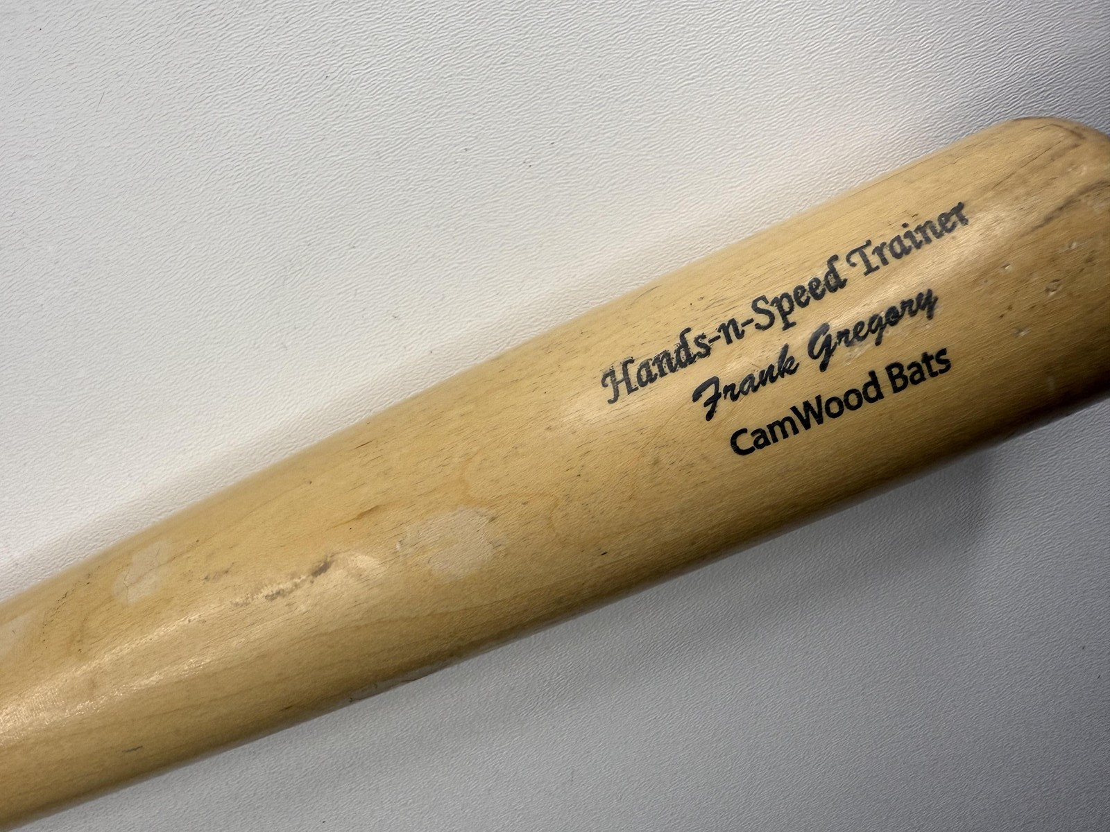 CamWood Hands-n-Speed Trainer Wood Baseball Bat Frank Gregory Lizard Skins Grip