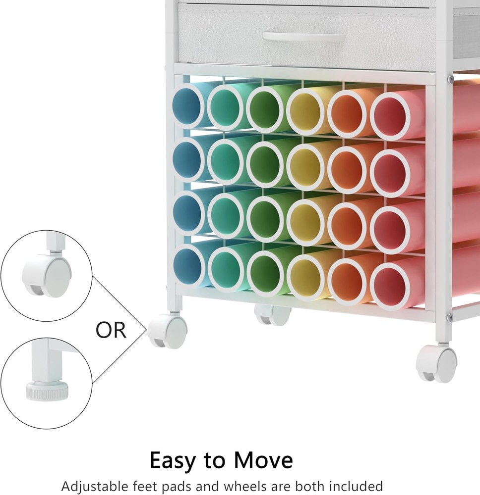 Organizer and Storage Stand Compatible with Cricut Machines,Rolling Storage C...