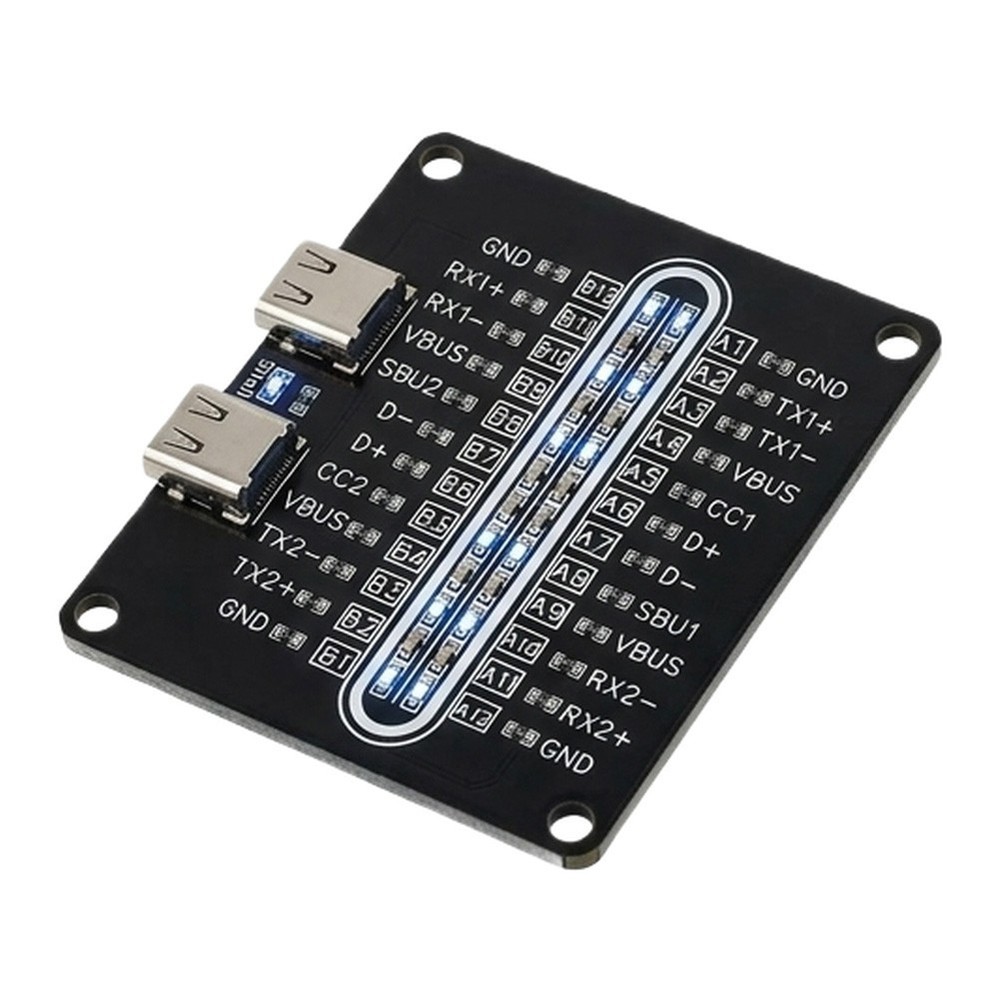 Black USB-C Cable Testing Module for Short Circuit and Open Line Check