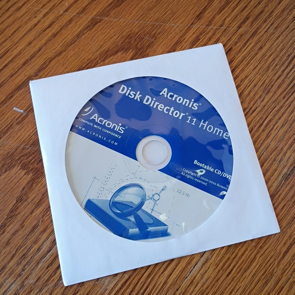 Acronis Disk Director 11 Home Partition Tool Software Disc, Serial Number