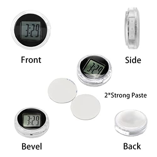 Waterproof Motorcycle Digital Clock, 4-Pack, 1.1 Inch Diameter