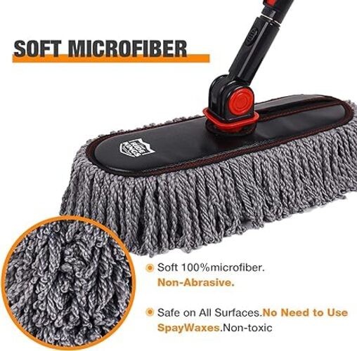Car Duster Set,Car Duster Exterior Scratch Free with Extendable Greyduster