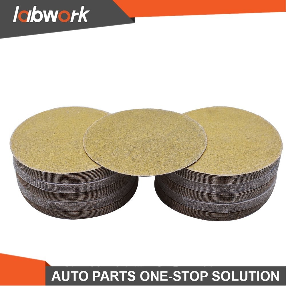 Labwork 100 Pack 5" 240 Grit NO-Hole Disc Hook Loop Pads Sanding Discs Flocking