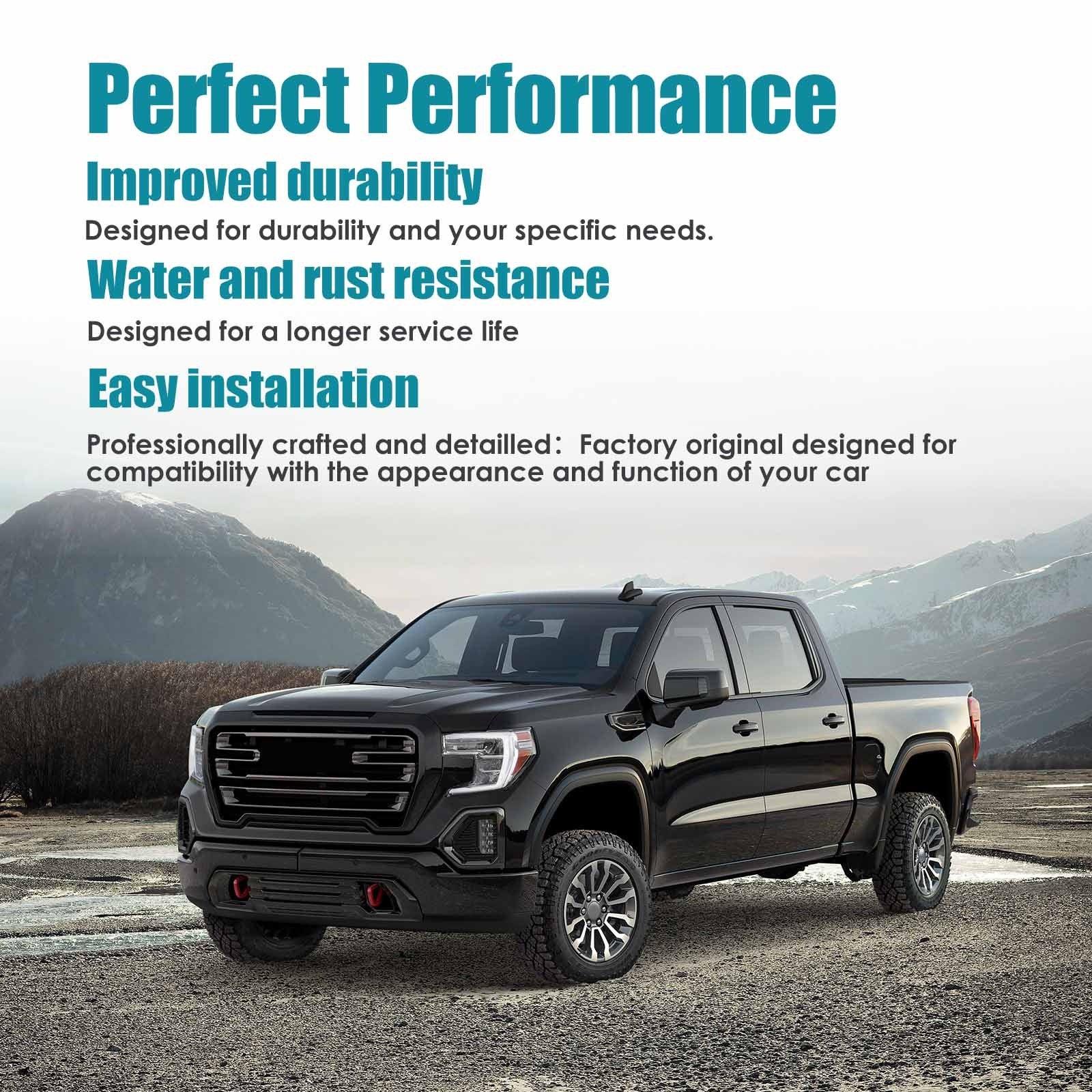 Front Bumper For 2019-2021 GMC Sierra 1500 Black With Sensor holes