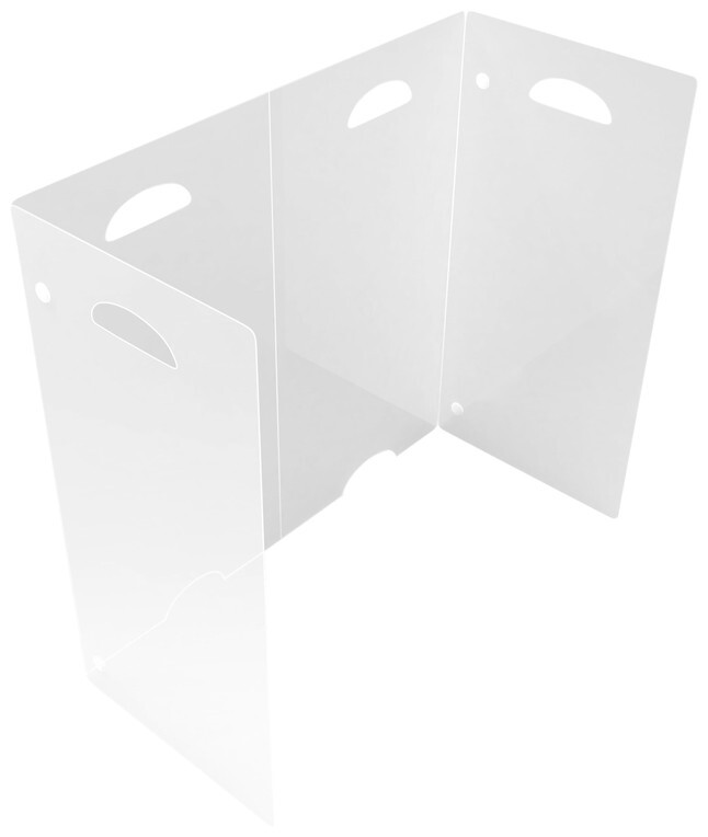 Study Safe Personal Space Partition, 12 x 24 x 18 Inches, Translucent