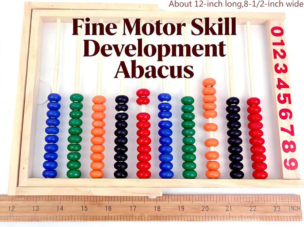 MAGIKON Wooden Counting Number Frame, 10 Rows Abacus for Kids Learning Math