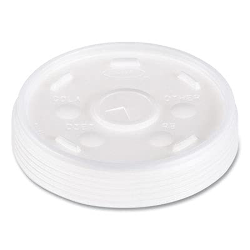 Translucent Slotted Foam Cup Lids, 16 Oz