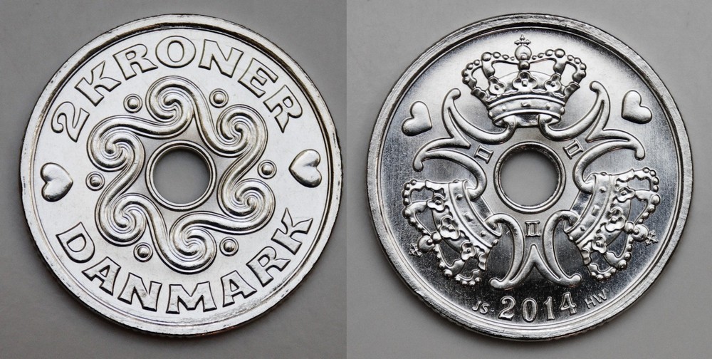 DENMARK 2 Kroner 2014 KM 874.1 UNCIRCULATED